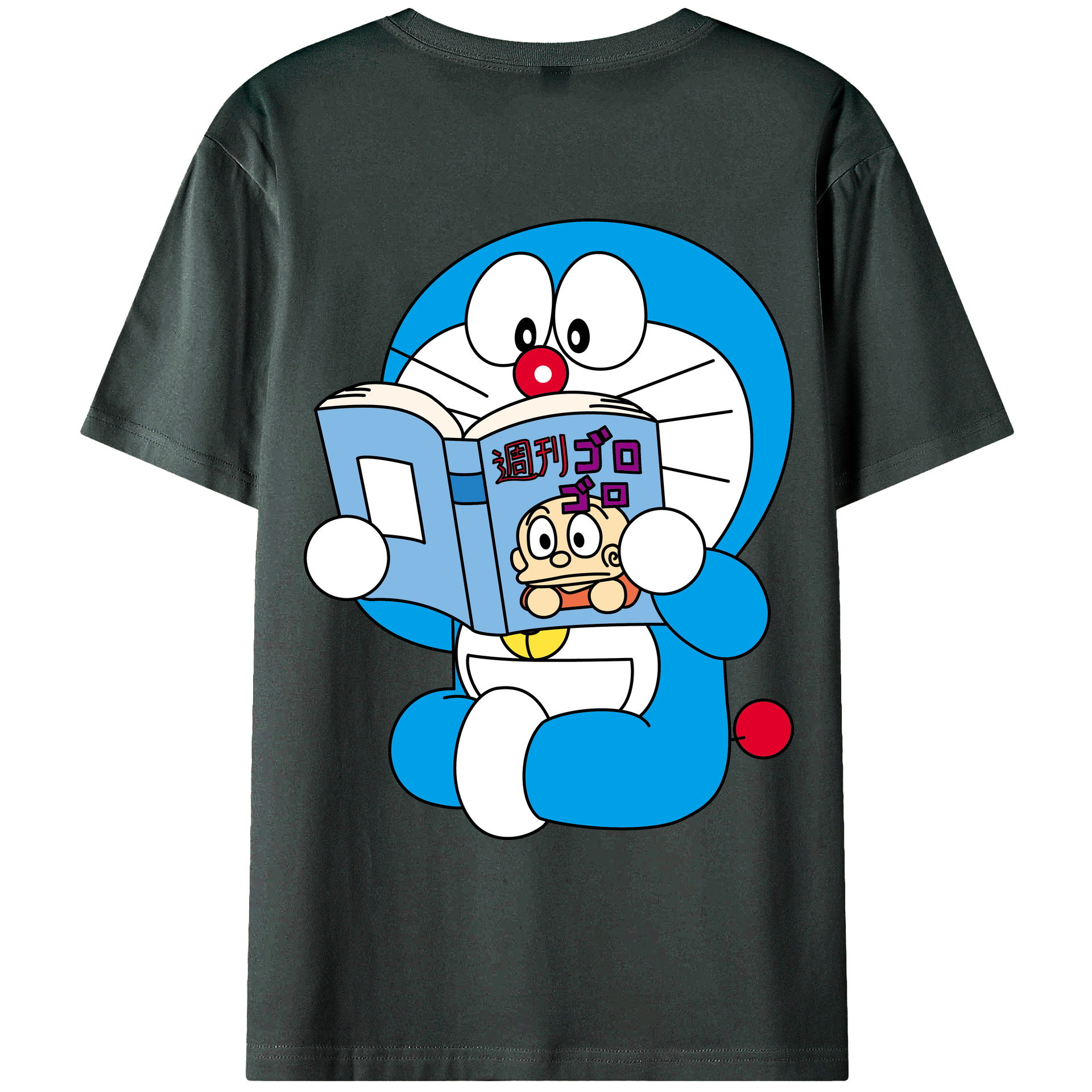 （画像用） ドラえもん Doraemon 綿100％ メンズ半袖Tシャツ（バックプリント） 通気性